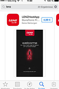 Startbildschirm der Lenz-Heat-App; Bildquelle: Fa. Lenz