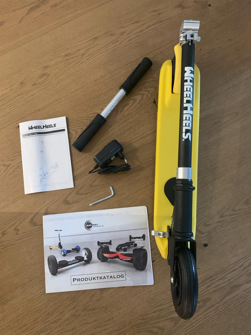 e scooter fuer kinder lieferumfang