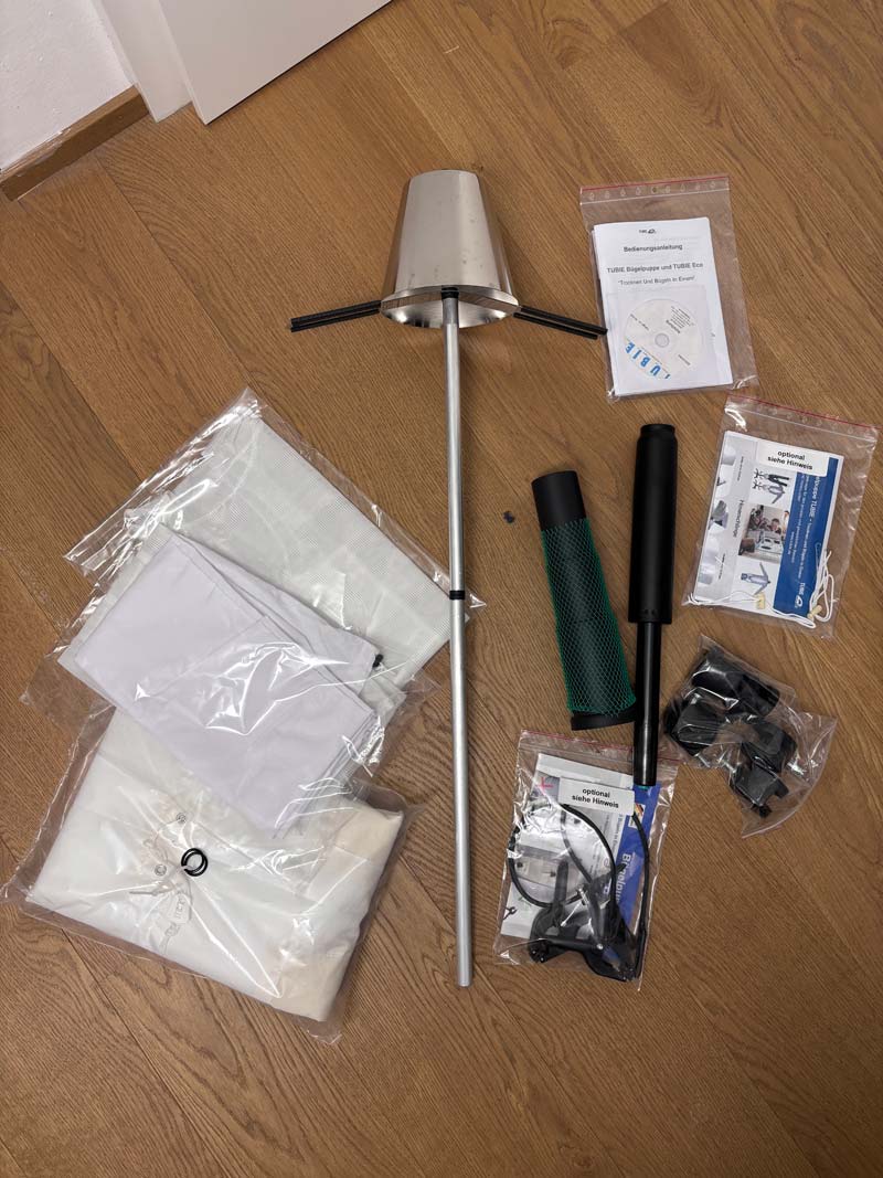 Buegelpuppe Tubie Lieferumfang